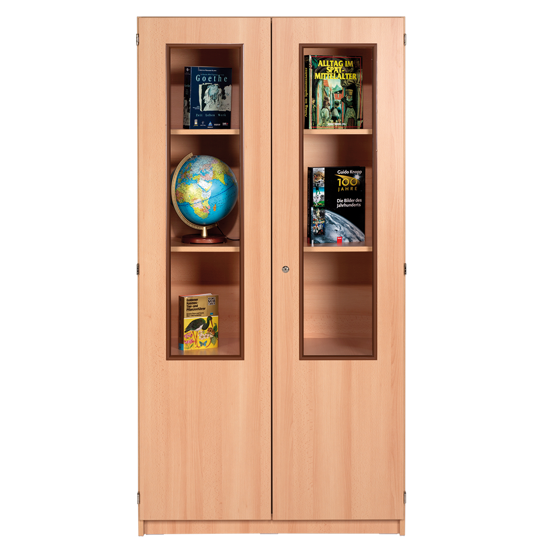 Hochschrank mit 2/3 verglasten Türen, mit Mittelwand, B/H 120 x 190 cm